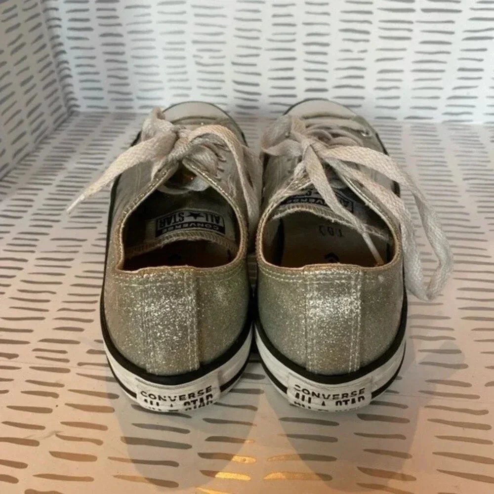 Silver Glitter Converse‎ kids size 3